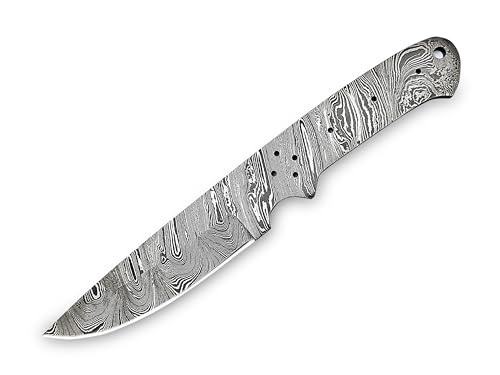 EJOY OUTDOORS Handmade Damascus Steel Blank Blade | Hand Forged full tang knife Steel Blade | 9.5 Inches Handmade Camping Knife Making Supplies| HUNT-20