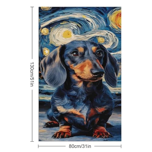 Serviette de plage Dachshund Starry Night 130x80cm