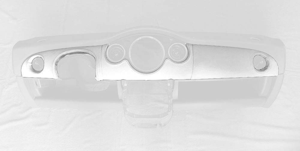 RedlineGoods 3-Piece Dash Cover Compatible with Mini Cooper 2001-06. Tailor Made - not Universal. Genuine top-Grade Italian Black Suede (Alcantara) with Silver Thread