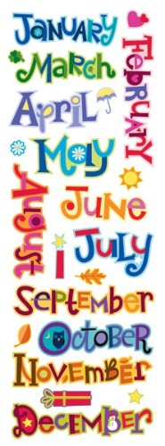 Preisvergleich Produktbild Momenta Puffy Titelaufkleber, Kalendermonate