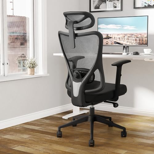 Furmax High Back Ergonomic Office Chair with Headrest and Adjustable Lumbar Support (Black)