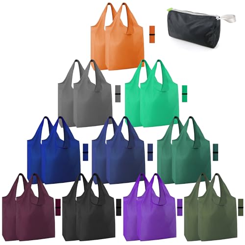 Image of BeeGreen Rolled Up Grocery Bags Reusable Shopping Bags Foldable for Groceries