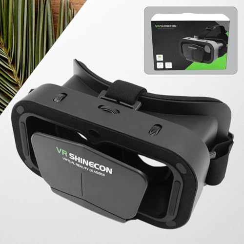 Image of VR 3D Virtual Reality Headset - Compatible with Android & iOS Smartphones | Immersive 360 Viewing Experience for Movies & Games | Adjustable Lenses & Comfortable Fit