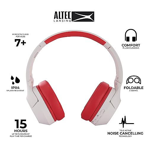 Image of Altec Lansing Kid Safe Noise Cancelling Wireless Headphones 15H Battery, 85dB Volume Limit, Foldable Design Powerful Sound, Active Noise Cancellation Perfect for Kids Ages 7+