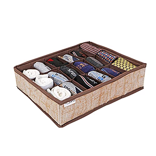 Image of HOKIPO Non - Woven Fabric Undergarment Organizer Storage Box For Drawers Bra Panty Socks Tie Lingerie Organizer For Wardrobe (In-333), Drawer Organizers