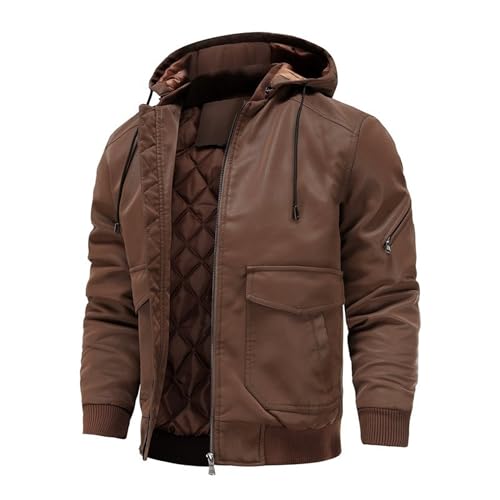 Chaqueta Hombre de Cuero Sintético con Capucha miniatura 3