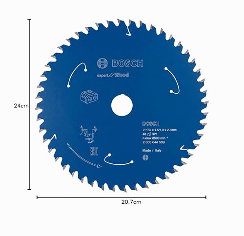 Miniatura 5 de Bosch Professional Disco De Sierra Circular Expert For Wood Madera, 165 X 20 X 1,5 Mm, 48 Dientes, Accesorio De Sierra Circular Sin Cable