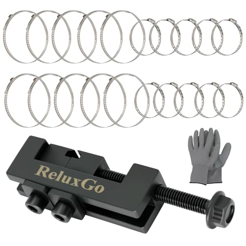 ReluxGo axle Boot clamp Tool with 20 PCS 304 Stainless Steel Single Ear Hose Clamp Drive Shaft CV Axle Boot Clamp Removal and Installation Tool (10pcs Small+ 10pcs Large)
