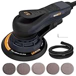 MAXXT Electric 5mm Random Orbital Sander, Brushless 350W 3A Palm Sander, Multi-Function Variable Speed Electric Corded Orbital Sanders Machine with 6Inch Sanding Pad, 10 Sanding Paper for Woodworking