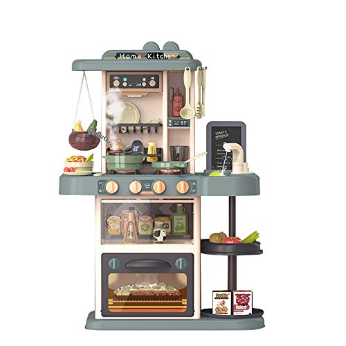 Preisvergleich Produktbild InLoveArts Kinderküche mit Zubehör, Kinderküche Spielküche, Spielzeug Küche mit Kochgeschirr, inkl. Licht und Kochgeräuschen, Weihnachtsküchen-Spielset für Kinder