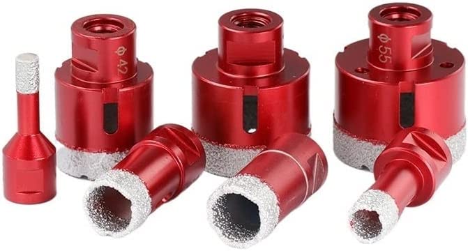 CMCP 6-80mm Vacuum Brazed Diamond Drilling Core Bits M14 Thread Porcelain Tile Drill Bits Granite Marble Stone Hole Saw Cutter (Hole Diameter : 20mm) Exquisite (Size : 20mm)