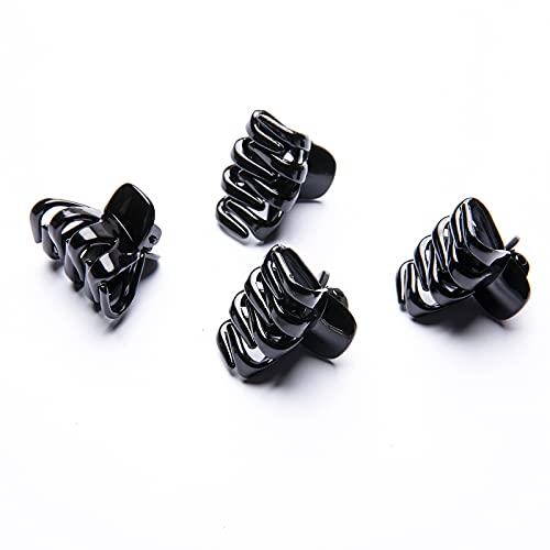 Cobahom 12 Pack Small Hair Claw Clips 1.2 Inch Plastic Hair Clips For Thin Hair No-Slip Mini Hair Clips Hair Styling Accessories For Women And Girls (Black) #TOP6
