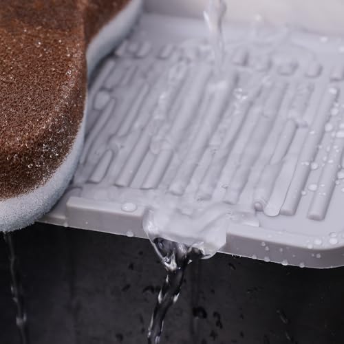 Miniatura 5 de Alfombrilla De Silicona Para Desagüe De Grifo, Para Fregadero, Salpicaduras, Tapete De Secado De Platos De Cocina Para El Hogar, 39,5 X 11,5 Cm