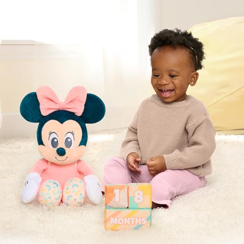 Just Play Disney Baby My First Year Minnie Mouse and Milestone Blocks, 11.75-inch Plush Toy, 4-Pieces, Kids Toys for Ages 0 - image 2