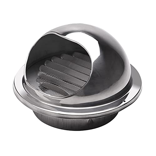 Chimney Tool Wall-Mountable Metal Round Bull-Nose Vent,Ventilation Outlet Cap,304 Stainless Steel Duct Cover,Round Ventilation Grill Screen Hood