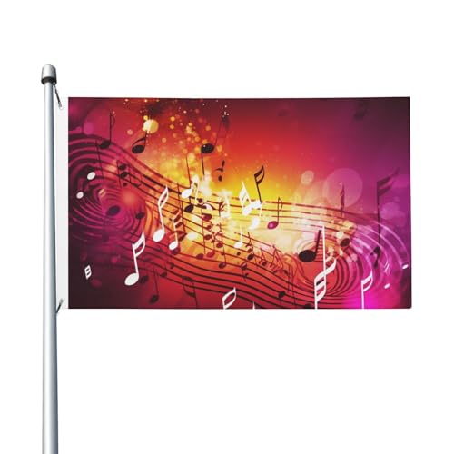 Music notes Flags for Outside 3x5 Ft Double Sided Print Garden Flag Outdoor Flags Holiday Flag Banner with Grommets House Yard Flag for Farmhouse Lawn, Porch Home Decorations