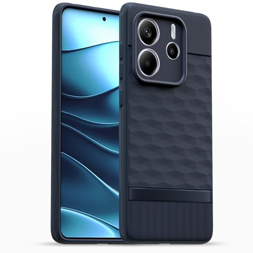 Image of Pikkme Back Cover for Redmi Note 14 5G Camera Protection 3D Hexa Cube Design Silicone Protective Bumper Case (Blue)