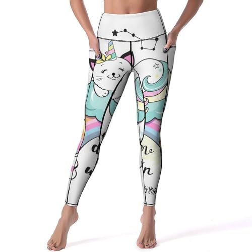 Pantalon de sport yoga licorne paresseuse leggings gym jogging taille S