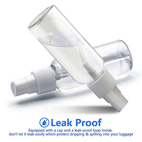 Mini Spray Bottles, 2Oz/50Ml Small Spray Bottle, Plastic Travel Spray Bottle For Liquids, Refillable Hand Spritzer Bottles For Liquids, Clear Alcohol Spray Bottles With Small Funnel And Bottle Labels #TOP2