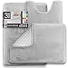 Clara Clark 3 Piece Bathroom Rugs Bath Mat Set, Velvet Memory Foam Bath Mats for Bathroom - Non-Slip, PVC Backing Bath Rugs, Washable - Dries Quickly, Silver
