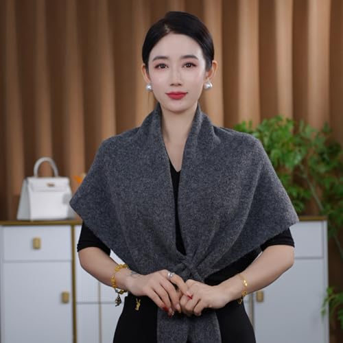 Shawl Wrap Women Triangle Sweater Scarf Cross Knit Pashmina Wool Blend Cape Winter Fall Evening Casual Outerwear2