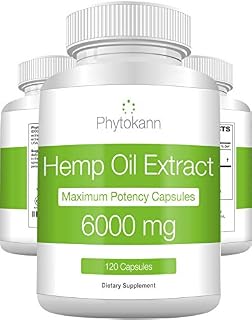 Hemp Oil Capsules 6000 MG - Best Hemp Extract for Pain Relief