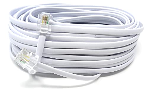 DRUT 10m, RJ11 to RJ11 Telephone Landline Cable ADSL (6P4C) Flat Lead High Speed BT Internet Broadband Male to Male Router