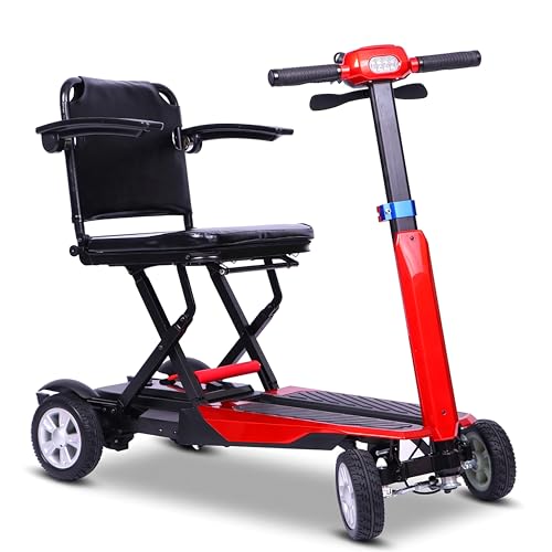 Image of Lightweight Mobility Scooters for Seniors & Adults, Removable Lithium Battery, Airport Approved, Foldable 4 Wheel Electric Mobility Scooter, No Assembly Needed, Heavy Duty 260lbs Capacity