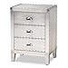 Allora Silver Metal 3-Drawer Nightstand