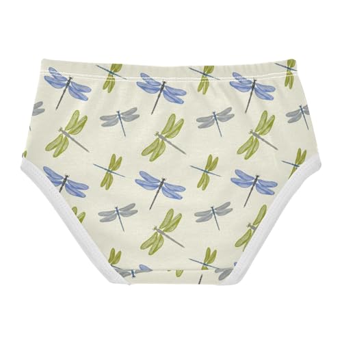 Joisal Toddler Girls Underwear 2t Cotton Panties Little Girl Print Briefs Girls Undies Cartoon Dragonflies Beige2