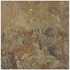 274932 Self Stick Vinyl Floor Tile, Earth Slate, 12" x 12"