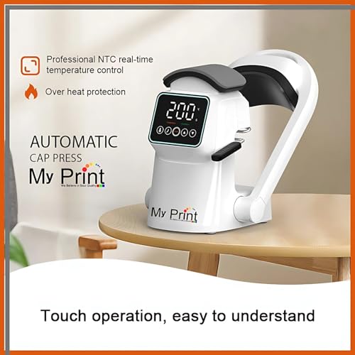 Image of MY PRINT | Cap Printing Machine | with Automatic Pressing | Professional NTC Real-time Temperature Control | Touch Operation [The Machine Comes with an 80mm Cap pad Only]