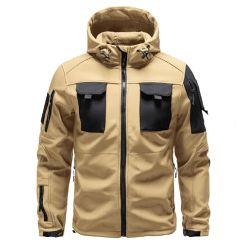 Chamarra Táctica al Aire Libre Impermeables para Hombre,abrigos Impermeable Deportiva Montaña de Polar Chamarra para Camping (Mx/us, Alfa, Grande...