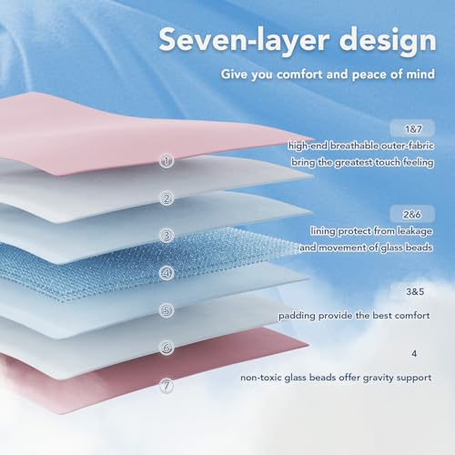 Topcee Weighted Blanket for Adults (15 lbs, 48" x 72") Twin Size Soft Cooling Heavy Blanket Sleeping, Apply to 130-160 lbs Body, Thick Breathable Blanket with Glass Bead, Easy Care