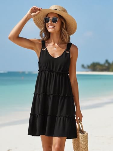 Image of Disamer Summer Dresses for Women 2026 Sundresses Vacation Sleeveless Beach Swimsuit Cover Ups Spring Outfits Casual Sun Dress