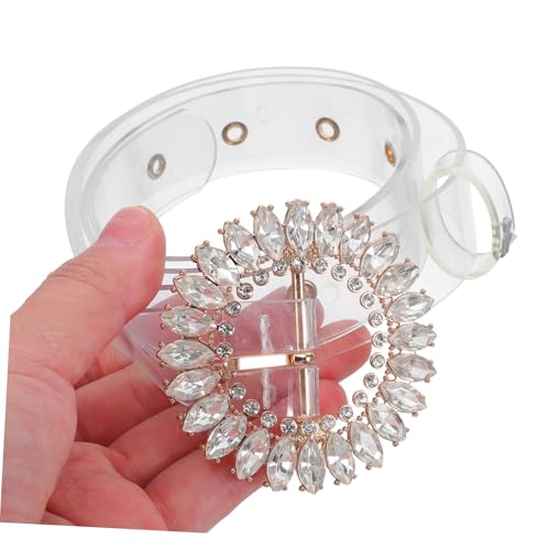 Rhinestone Belt with Adjustable Clear Buckle Transparent Waist Belt for Dresses Skirts and Jeans Elegant Accessory for Formal Occasions and Parties3