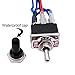 TWTADE Waterproof Momentary Reverse Polarity Switch 12V 10 Amps DC Motor Control 6 Pin 3 Position (ON)/Off/(ON) Metal DPDT Toggle Switch with Waterproof Boot Cap and 21mm Terminal Wires E-TEN-223-DMX