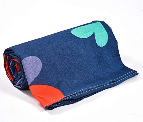 Image of MORADO Premium Glace Cotton Single Bed Quilt Cover /Duvet Cover /Rajai Cover /Blanket Cover with Zipper (BlueHeart, 60x90 Inches)