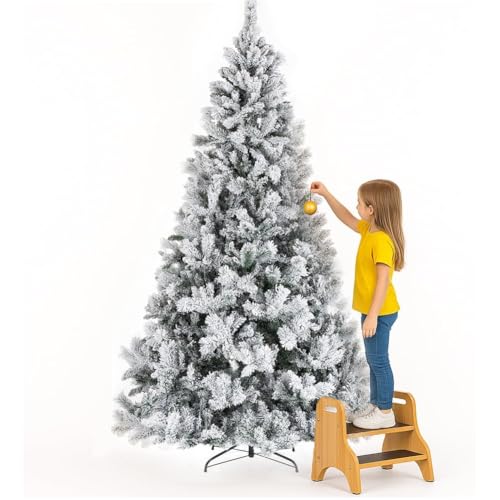BAKAJI Albero di Natale Innevato Bianco, Foltissimo 2050 Rami a...