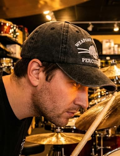 Image of InnoBeta Drummer Gifts for Men, Gifts for Drummers, Baseball Cap | Drummer gifts for men: washed cotton embroidered hat with adjustable buckle, breathable eyelets, and vintage comfort