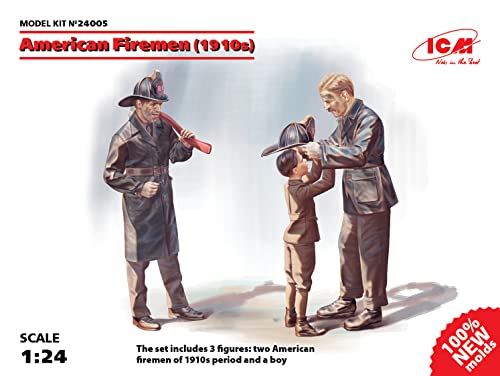 Kit Modelo Bomberos Americanos ICM 3 Figuras Escala 1:24 miniatura 2