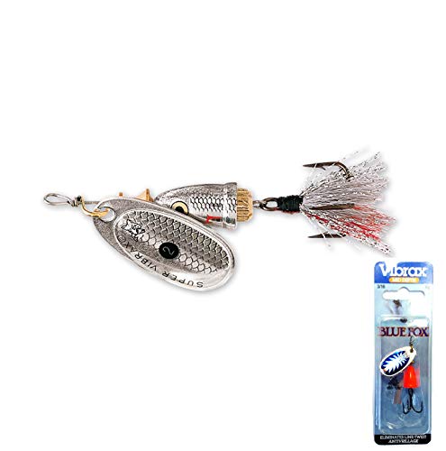 Blue Fox Classic Vibrax 03 Foxtail Tackle, Silver Shiner, 1/4 (70-30-108IC)