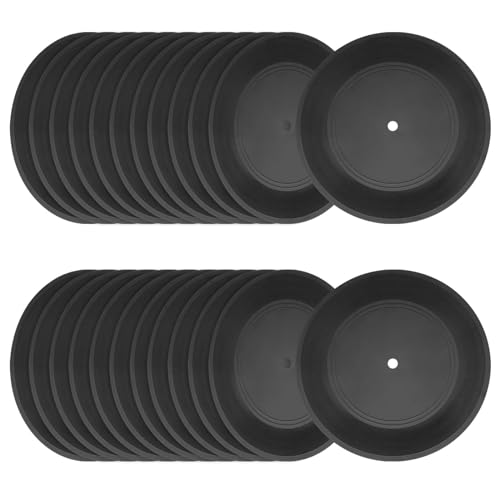KOHAND 30 Pcs Blank Vinyl Records, 7 Inch Plain Decorations for Home, Studio Room, Wall Aesthetic, Graffiti - Black