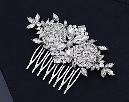 Pente de cabelo de casamento brilhante pente de noiva de formatura pente lateral de cabelo de videir