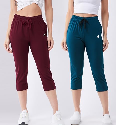 Image of Modeve Women Solid Cotton Blend Capri for summer|| Summer Wear