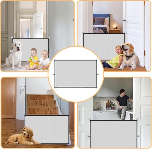Treppenschutzgitter Ausziehbar – 110 * 72cm Türschutzgitter Ohne Bohren, Vielseitige Sicherheitslösung für Haustiere und Kinder, Robustes Absperrgitter Hund mit Stabiler Montage