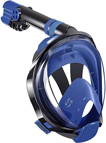 WSTOO Full Face Snorkel Mask,180 Degree Panoramic Anti-Fog Anti-Leak with Camera Mount Foldable Snorkel Mask