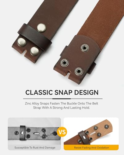 Image of CHAOREN Western Belts for Men without Buckle - Cowboy Belt 1.5 inch Full Grain Leather Belt for Jeans - One Solid Piece Leather