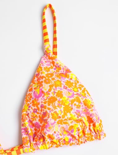 Image of ZAFUL Women's Triangle Bikini Floral String Bikini Set Two Piece Swimsuit Bathing Suits