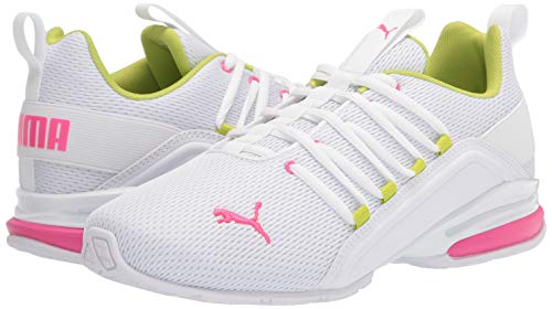 Image of PUMA mens Axelion Running Shoe, Puma White-glowing Pink, 5.5 US